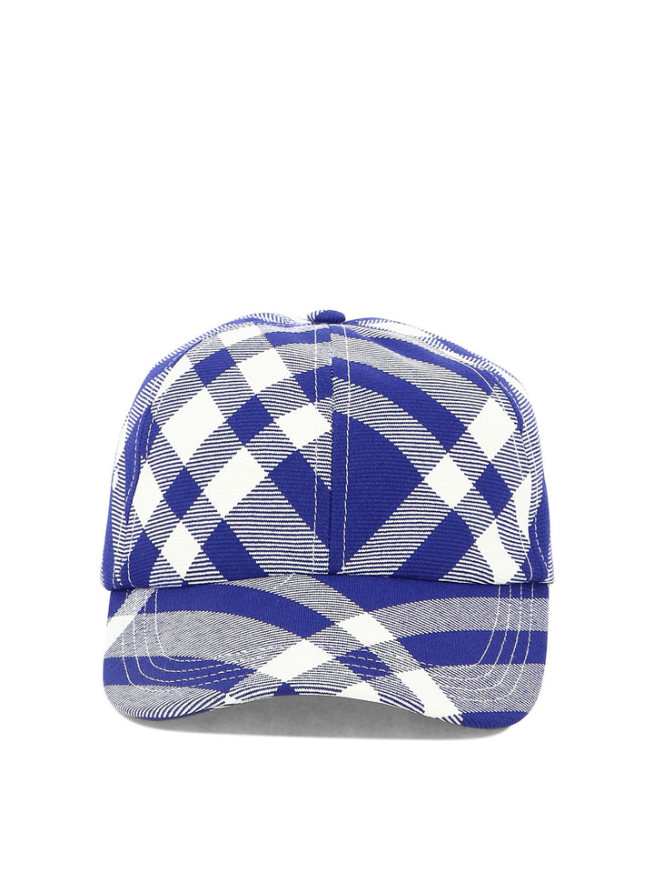 Check Baseball Cap Hats Blue