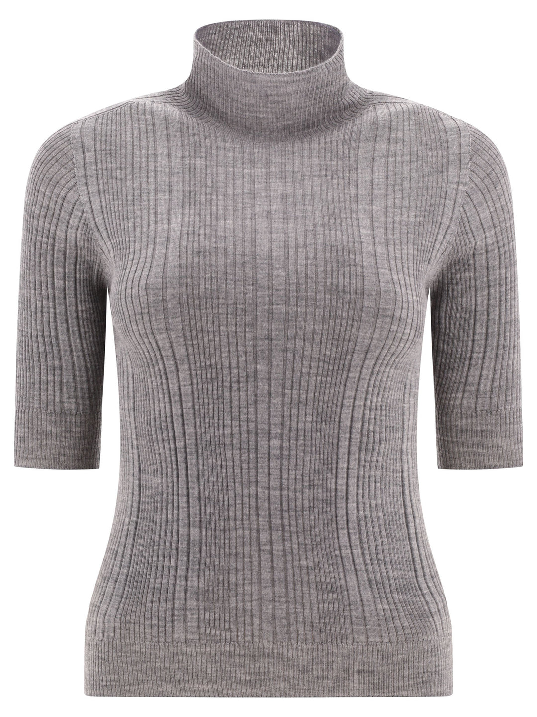 Ribbed Turtleneck Sweater Knitwear Grey