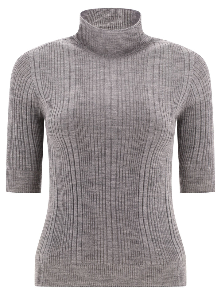 Ribbed Turtleneck Sweater Knitwear Grey