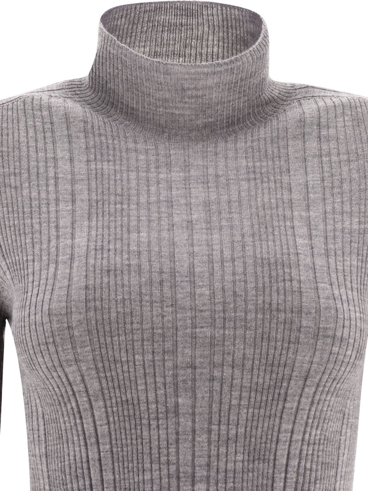 Ribbed Turtleneck Sweater Knitwear Grey