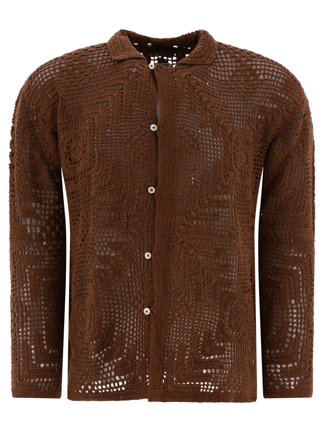 Overdye Crochet Shirts Brown