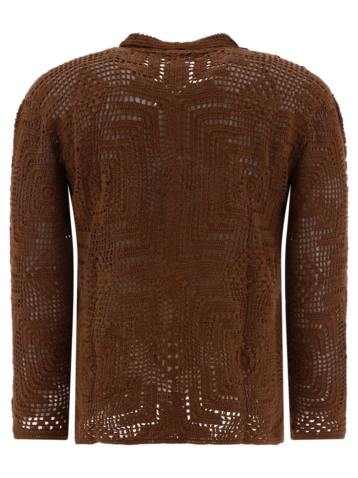 Overdye Crochet Shirts Brown