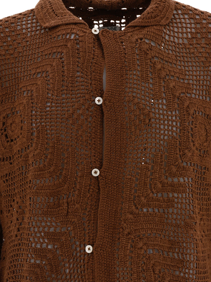 Overdye Crochet Shirts Brown