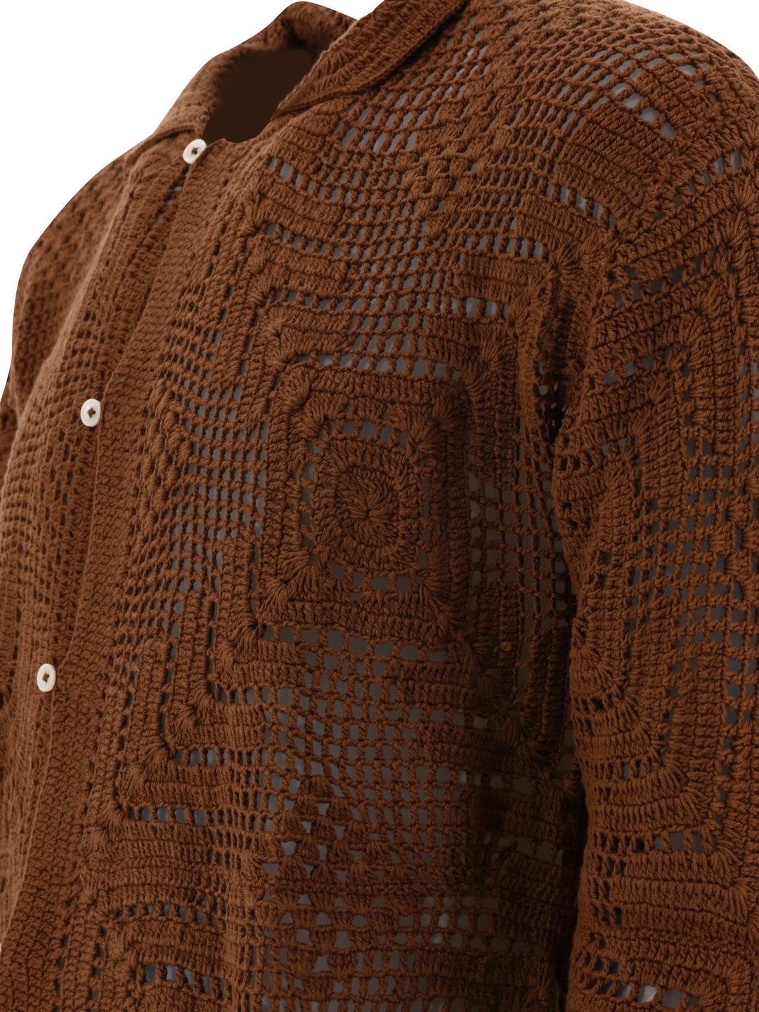 Overdye Crochet Shirts Brown