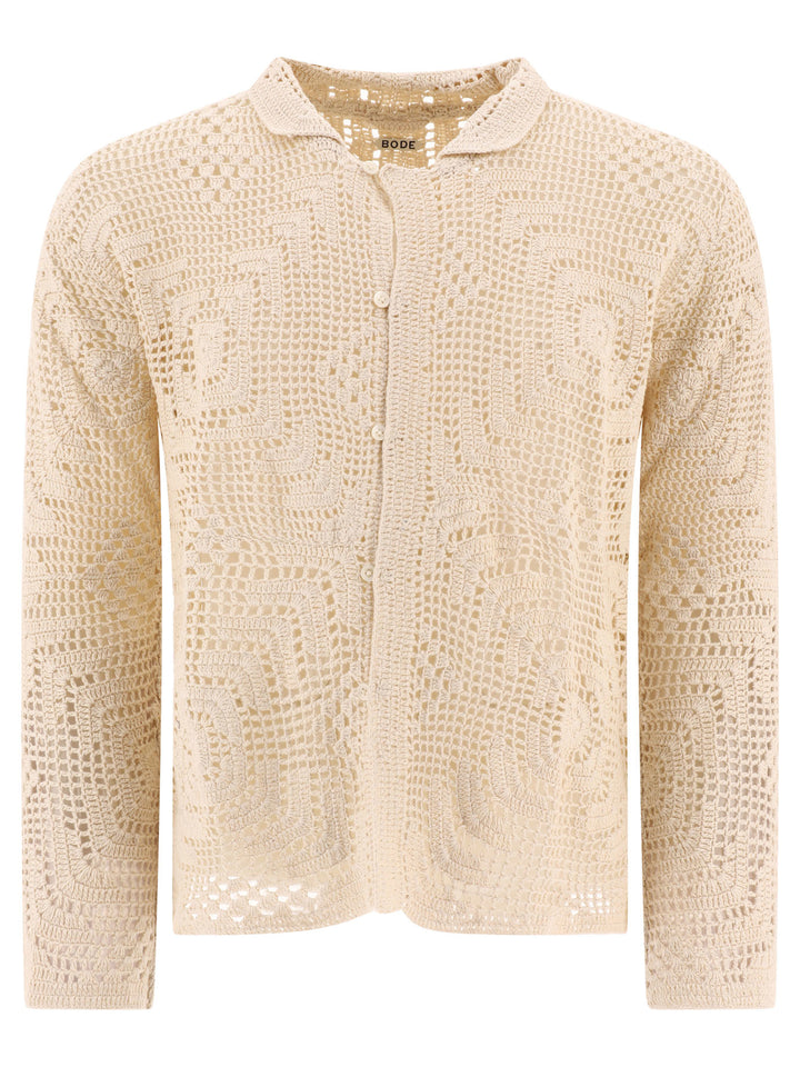 Overdye Crochet Shirts Beige