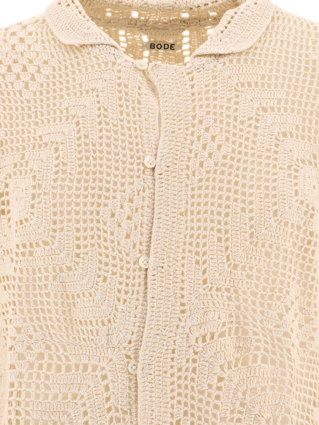 Overdye Crochet Shirts Beige