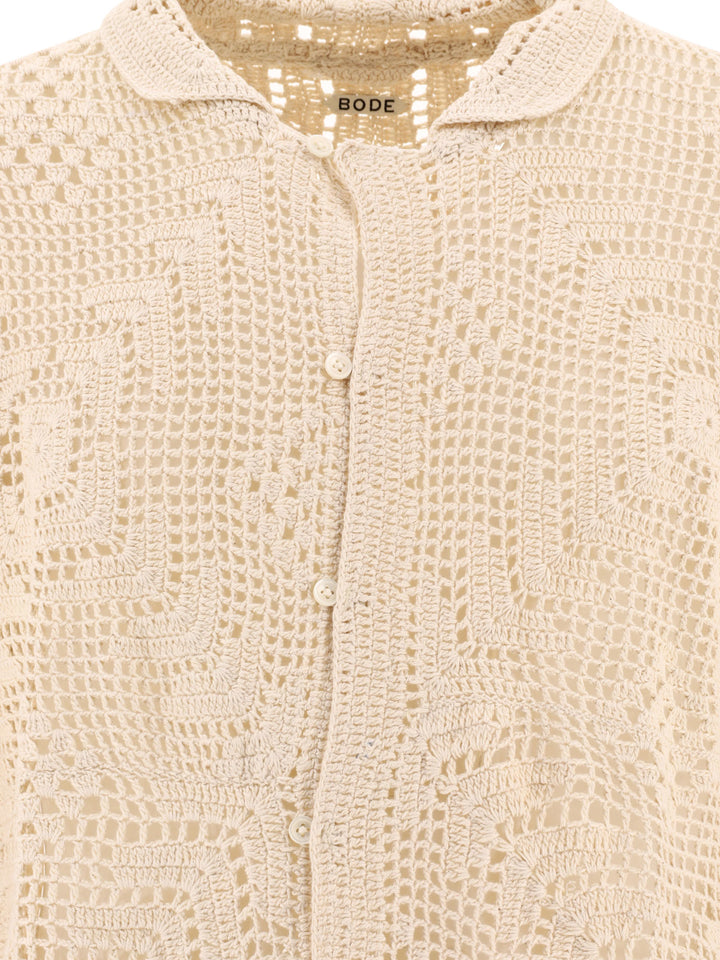 Overdye Crochet Shirts Beige