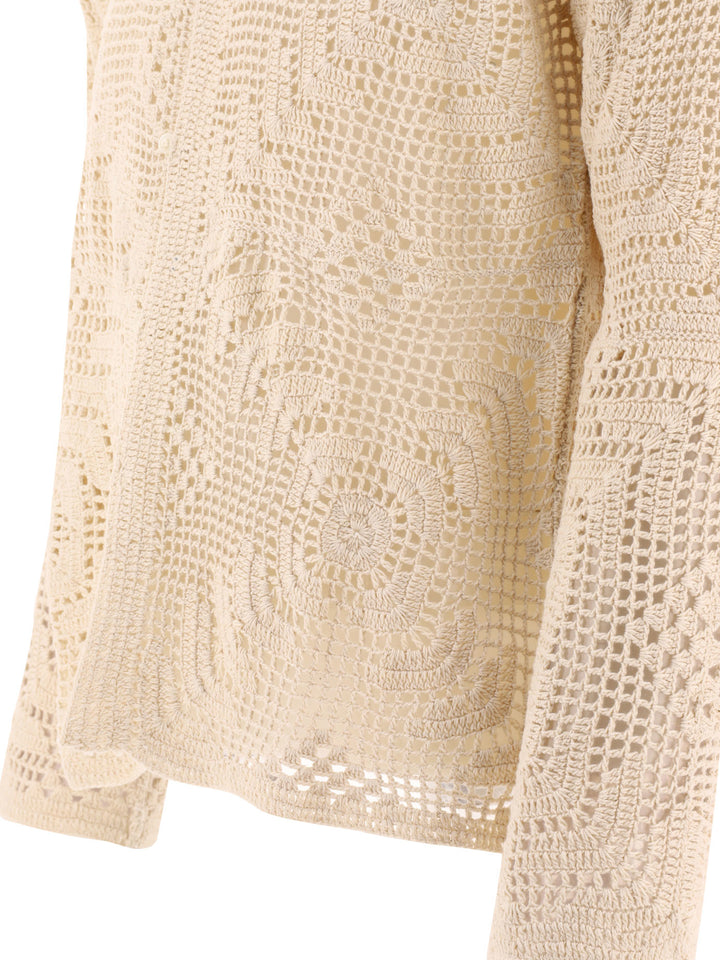 Overdye Crochet Shirts Beige