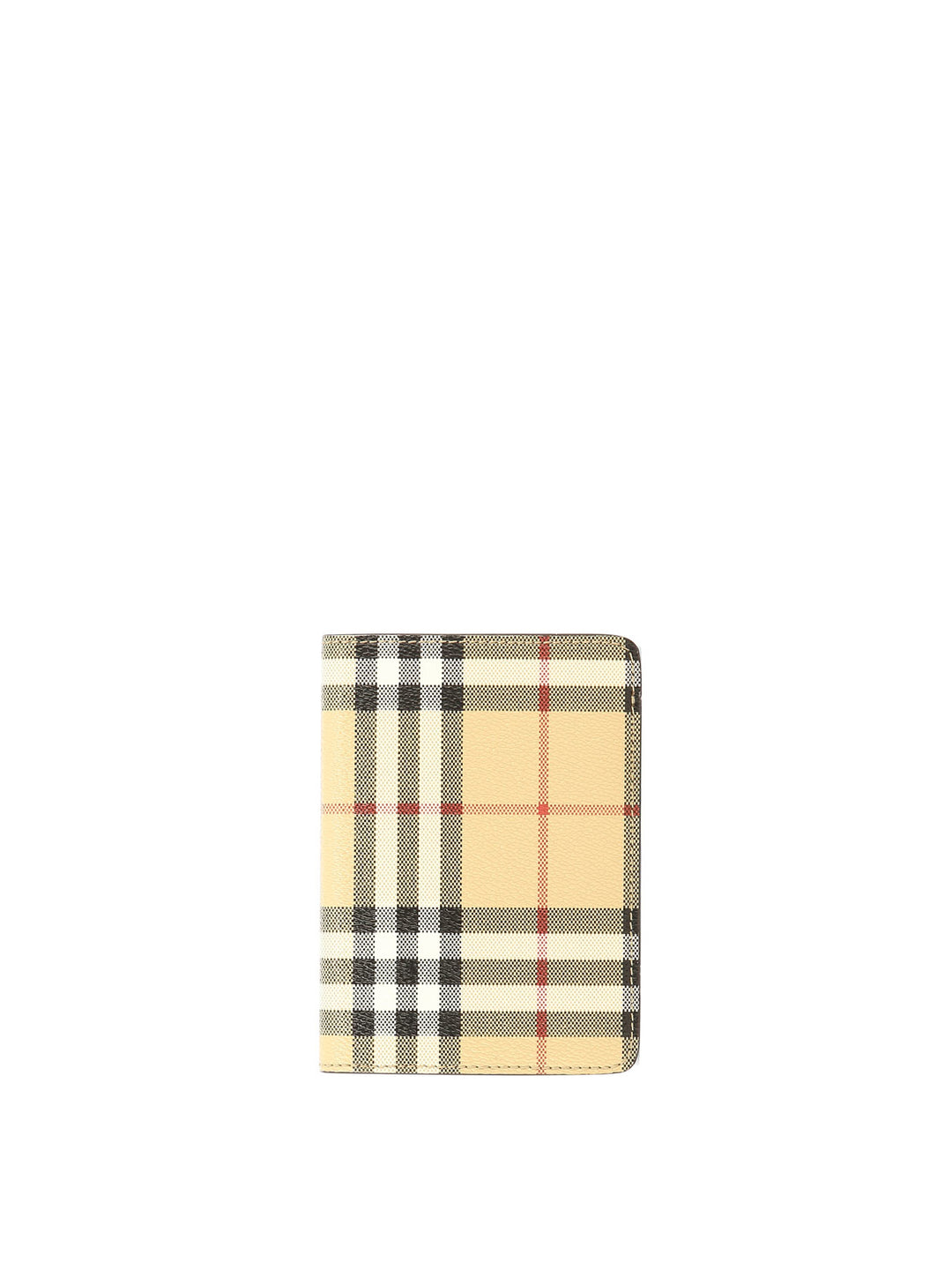 Check Passport Holder Pouch Beige