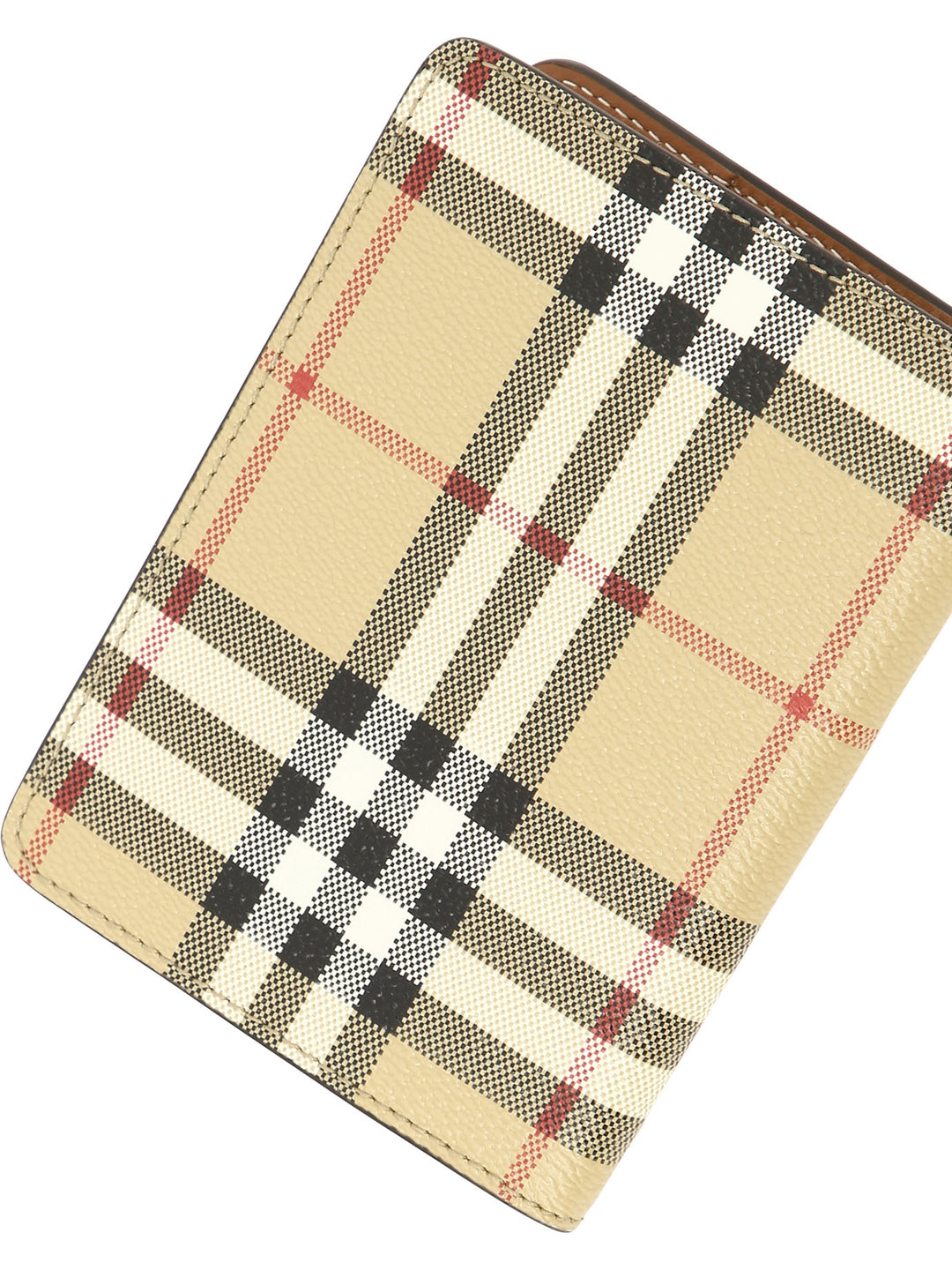 Check Passport Holder Pouch Beige