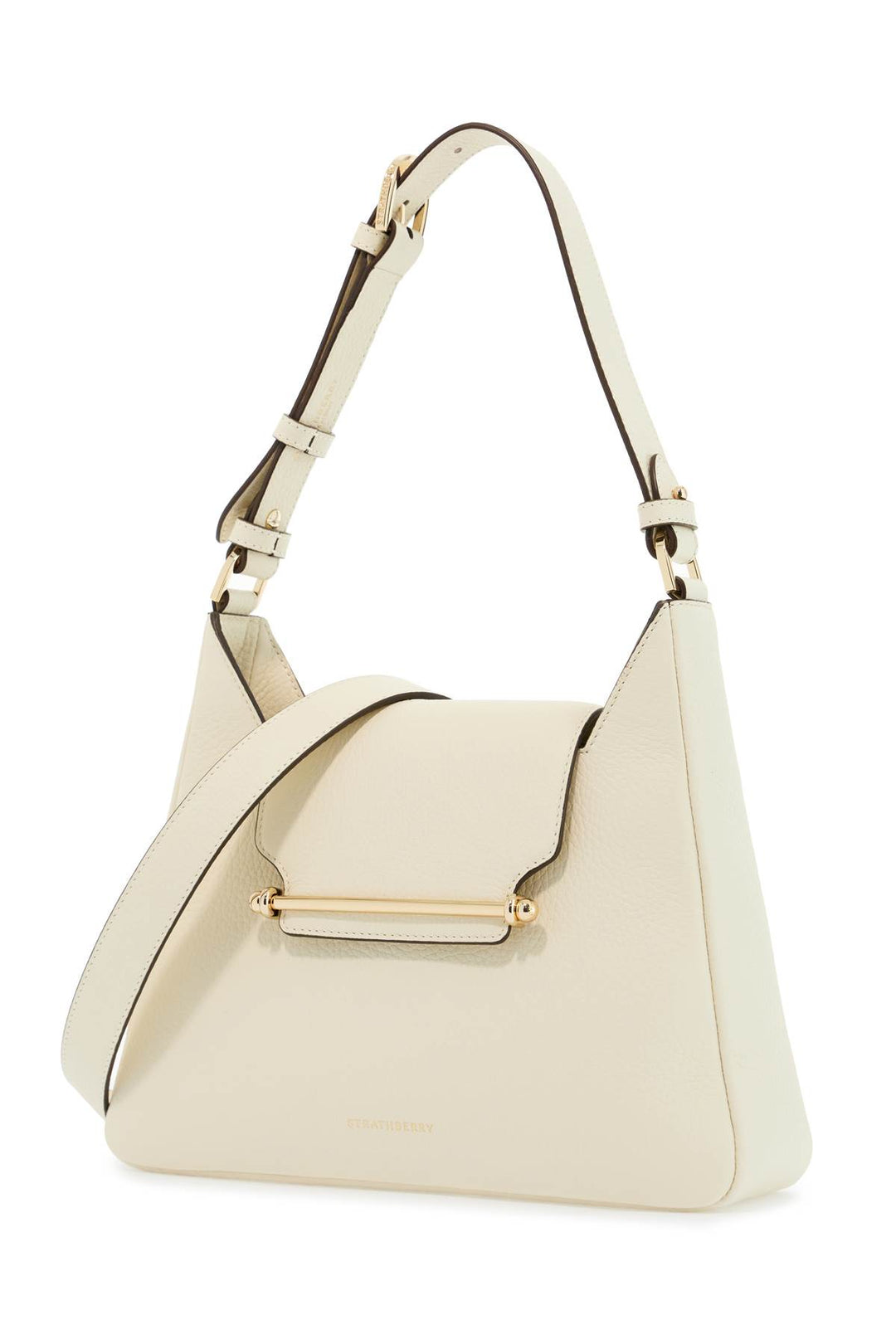 Structured Vanilla Calfskin Crossbody Bag With Clean Lines