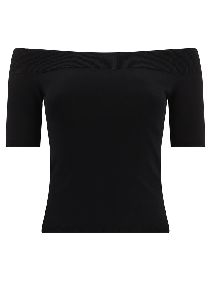 Boat-Neck Top Tops Black