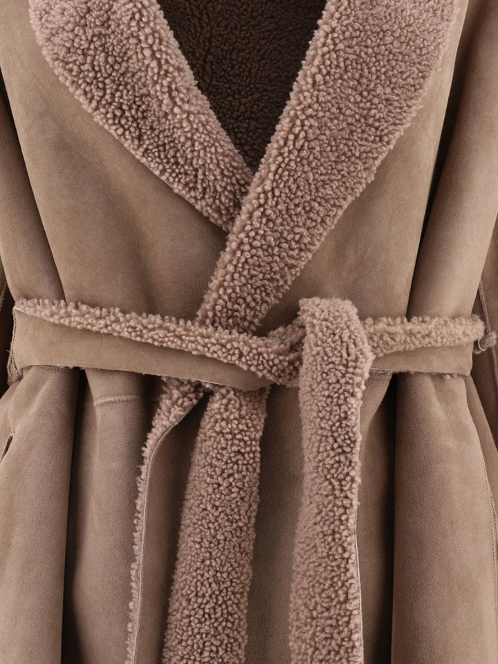 Leather And Shearling Jacket Jackets Beige