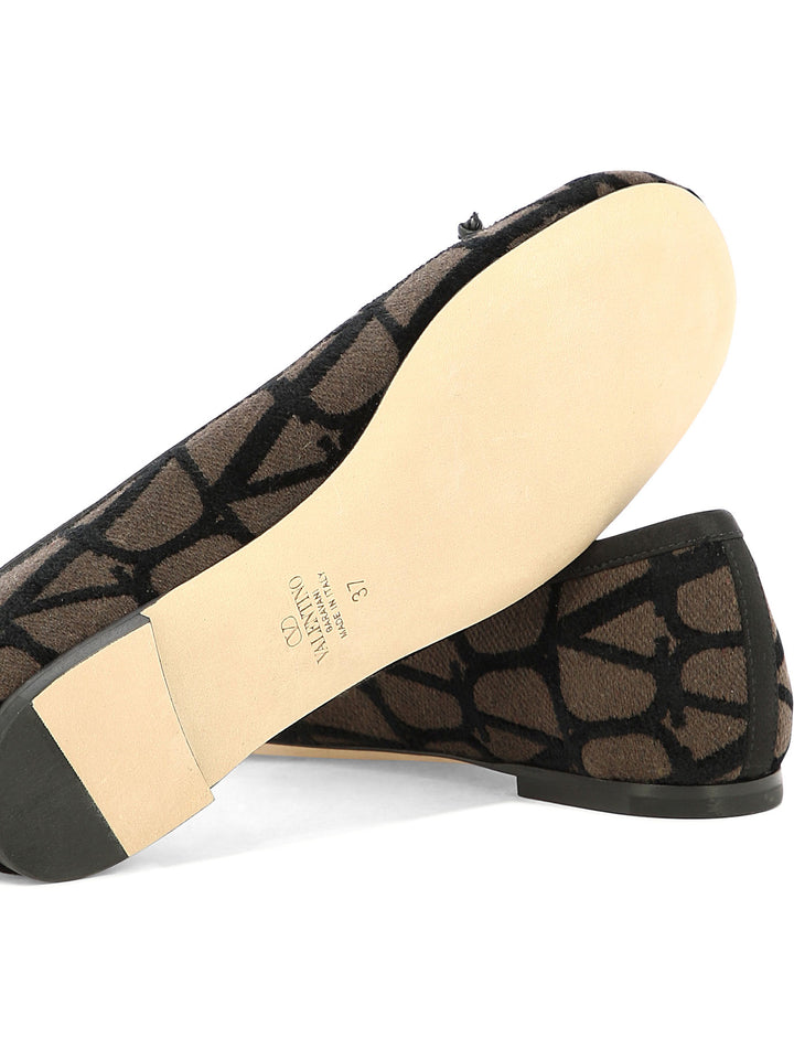 Toile Iconographe" Ballet Flats Ballerinas Brown