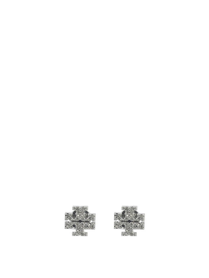 Crystal Logo Earrings Jewels Silver