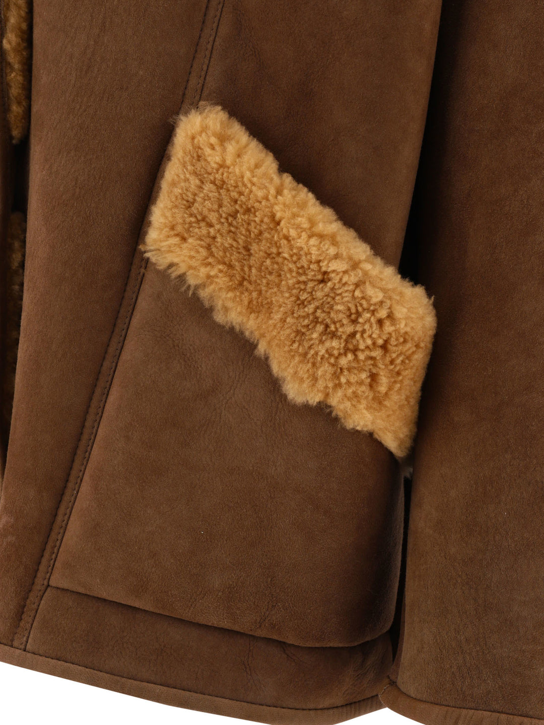 Jacket With Shearling Inserts Jackets Brown