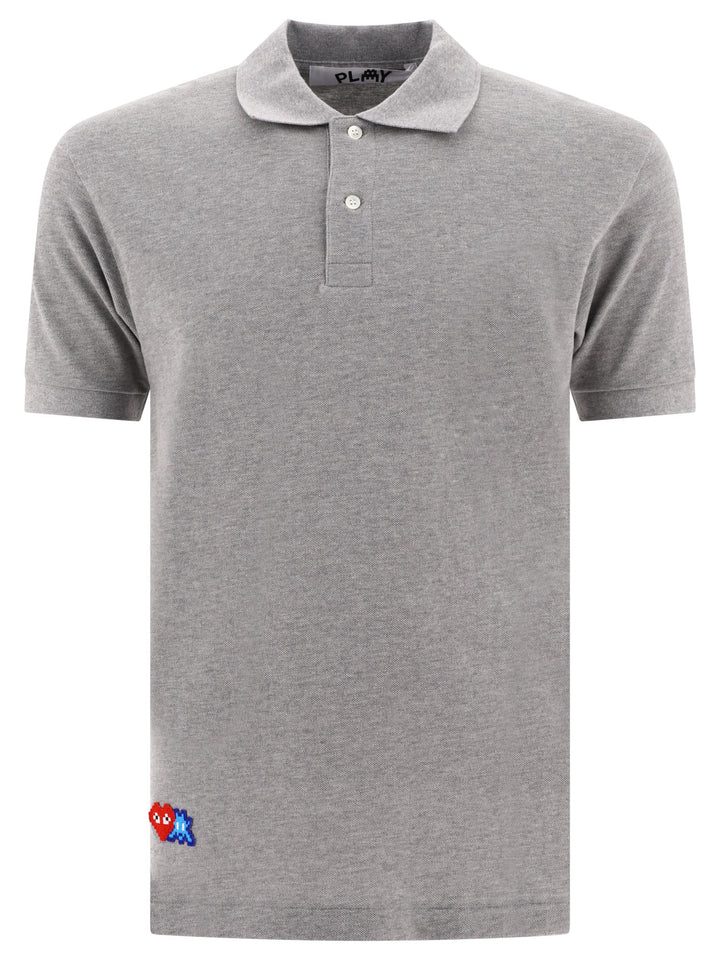 Comme Des GarçOns X Invader Polo Shirts Grey