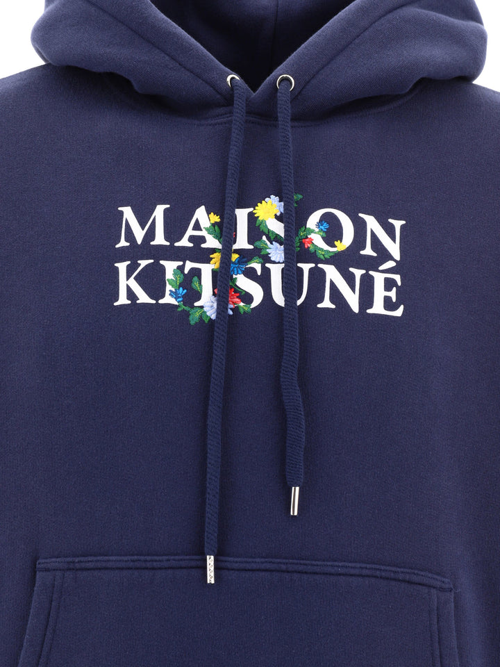 Maison Kitsuné Flowers Sweatshirts Blue