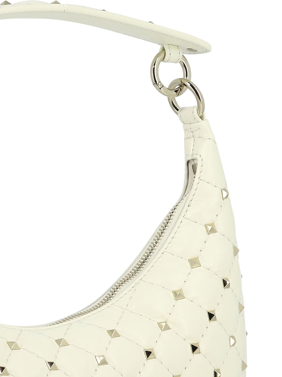 Rockstud Spike Small Shoulder Bags Beige