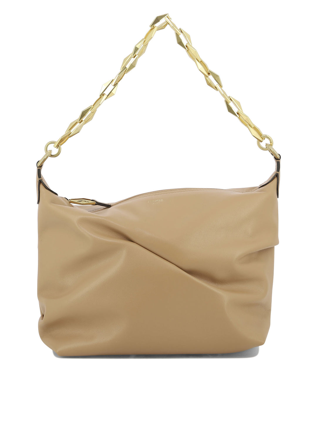 Diamond Soft Hobo Shoulder Bags Beige