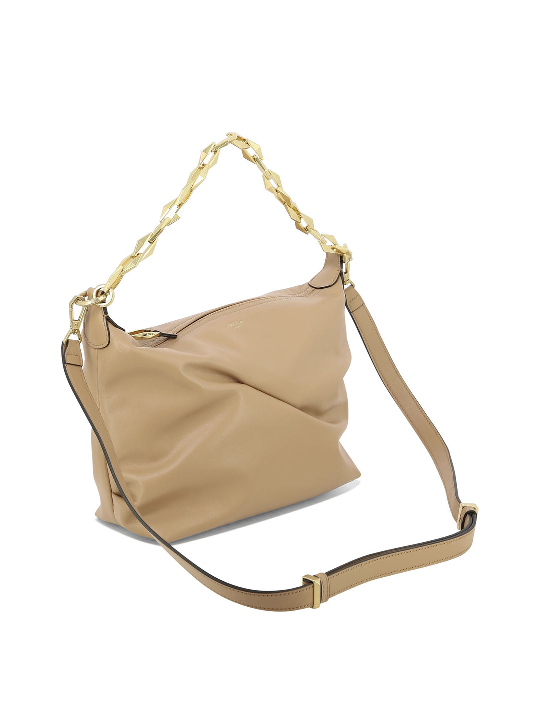 Diamond Soft Hobo Shoulder Bags Beige