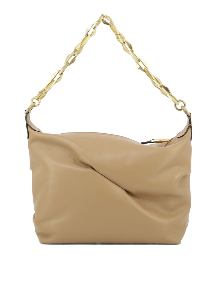 Diamond Soft Hobo Shoulder Bags Beige