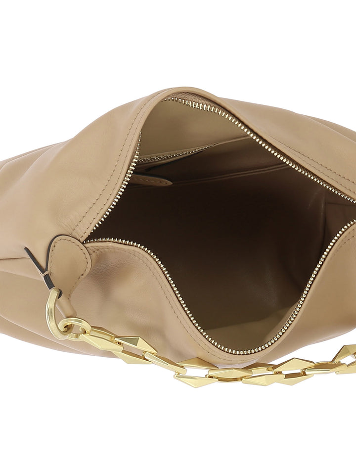 Diamond Soft Hobo Shoulder Bags Beige