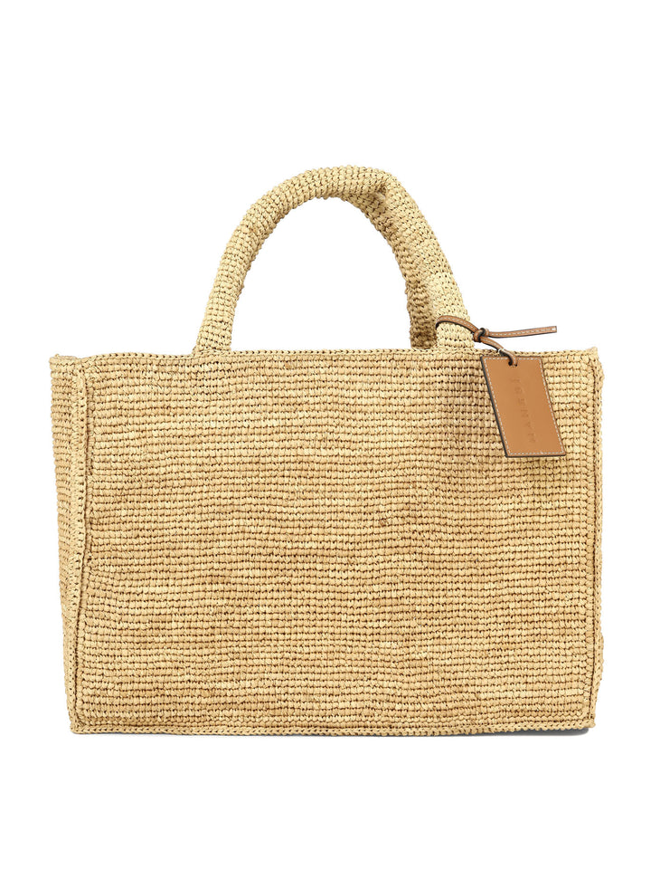 Raffia Sunset Net Large Handbags Beige