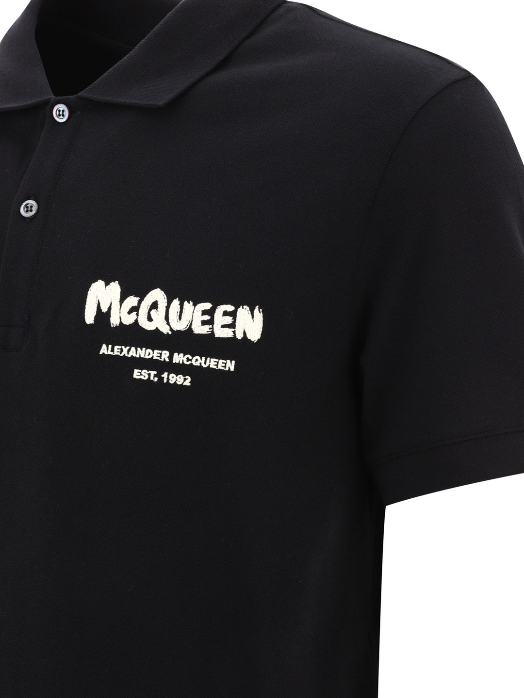 Mcqueen Graffiti Polo Shirts Black