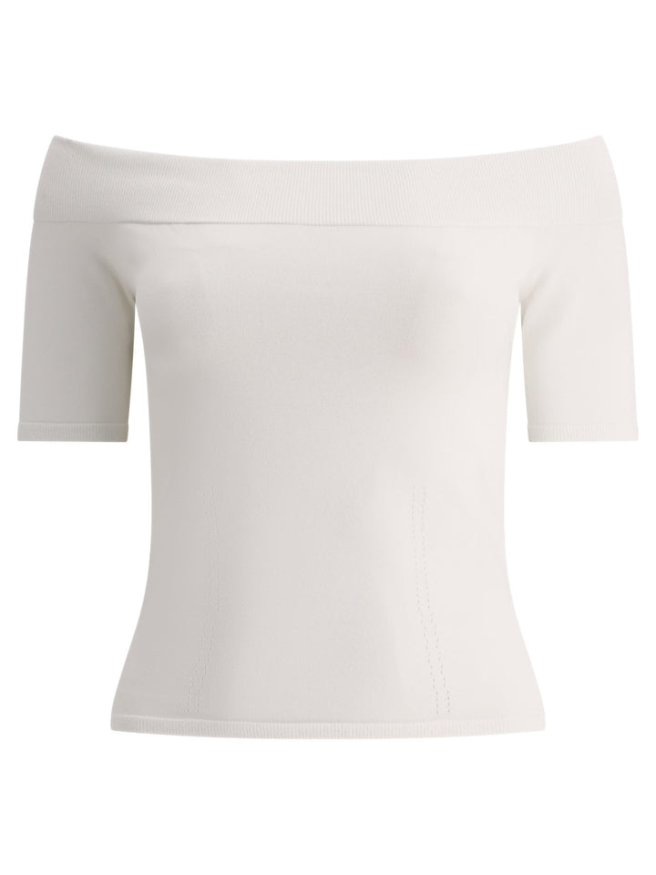 Boat-Neck Top Tops White