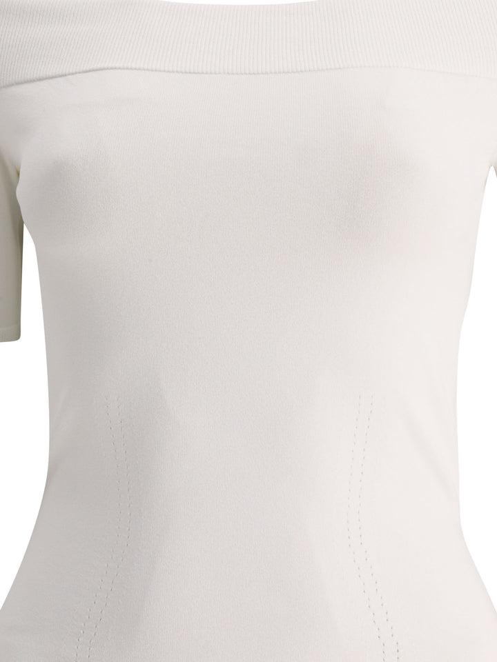 Boat-Neck Top Tops White