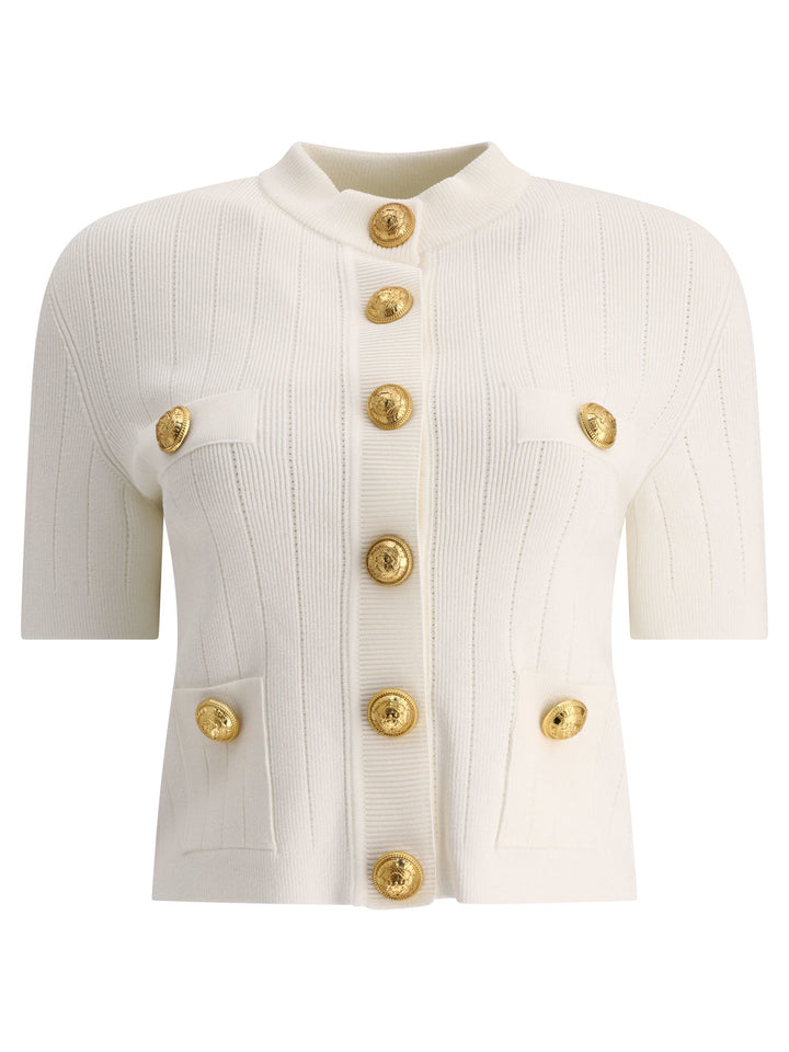 6-Buttons Cardigan Knitwear White