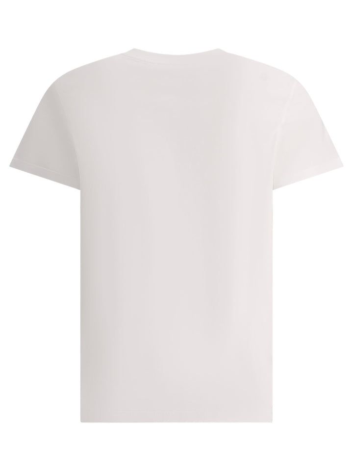 T-Shirt With Flocked Balmain Paris Logo T-Shirts White