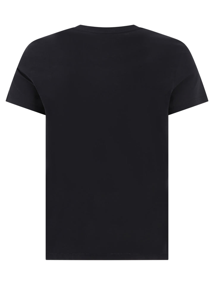 T-Shirt With Flocked Balmain Paris Logo T-Shirts Black