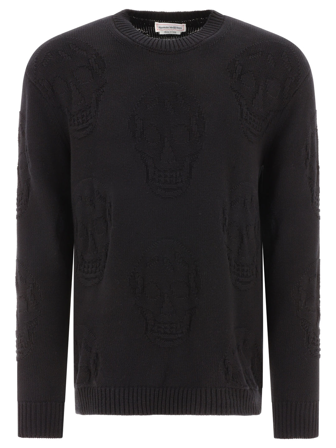 Textured Skull Sweater Knitwear Black