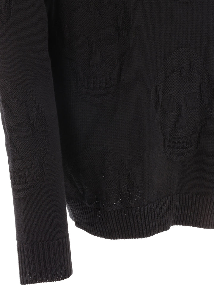 Textured Skull Sweater Knitwear Black