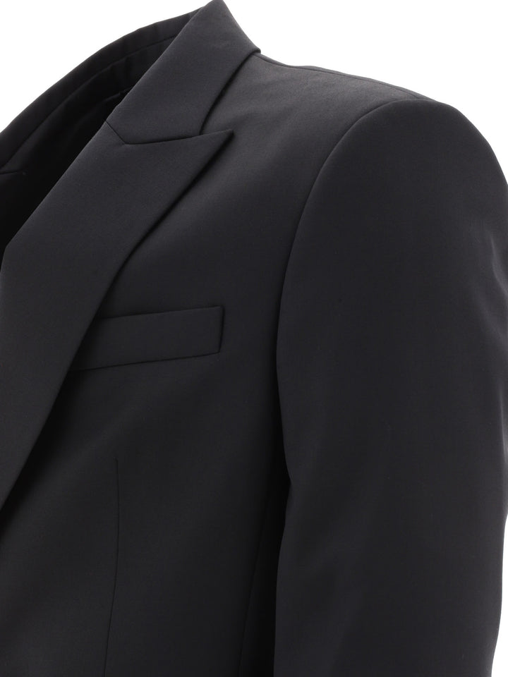 Single-Breasted Wool Blazer Jackets Black