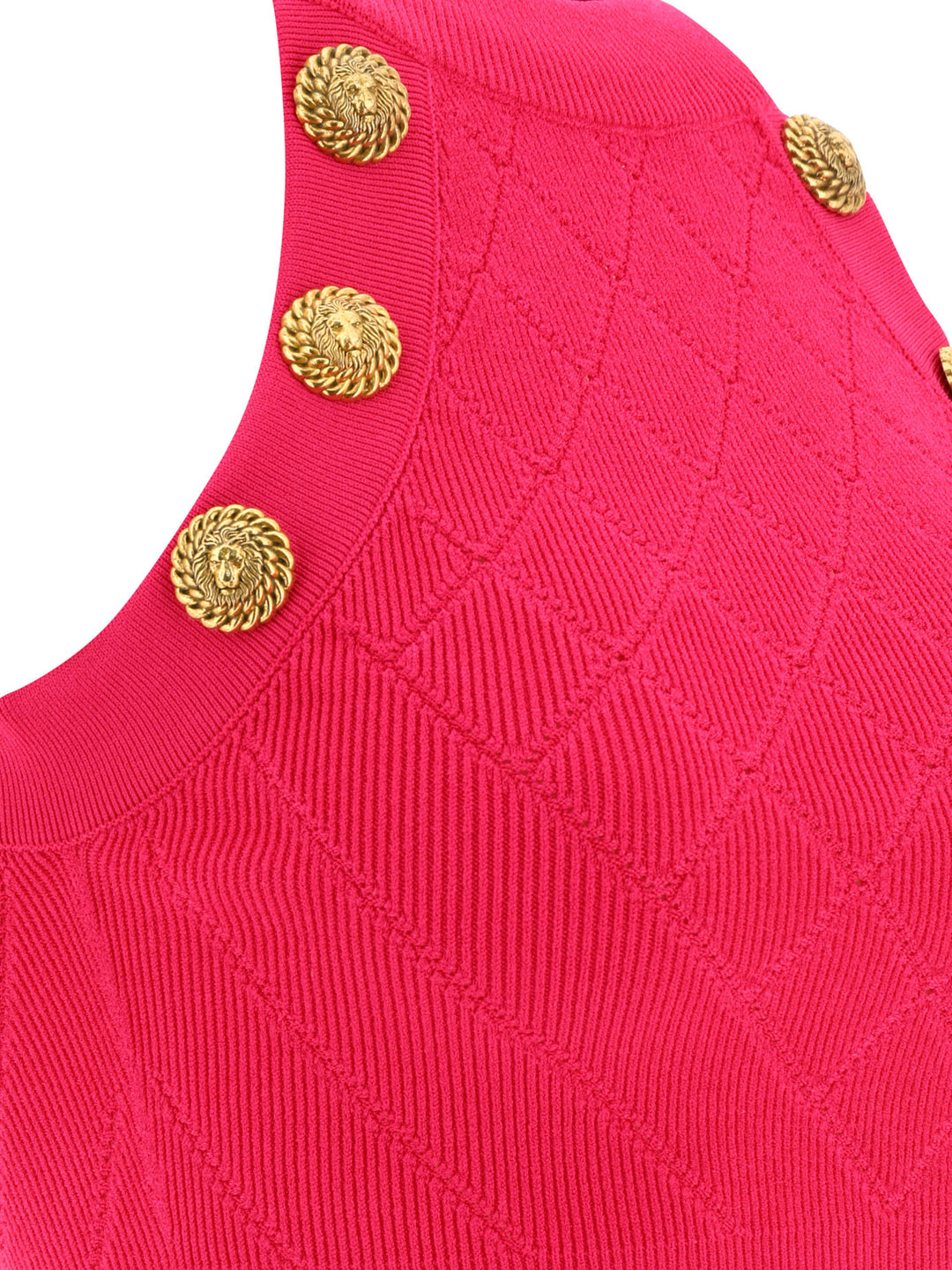 6-Buttons Tank Top Tops Fuchsia