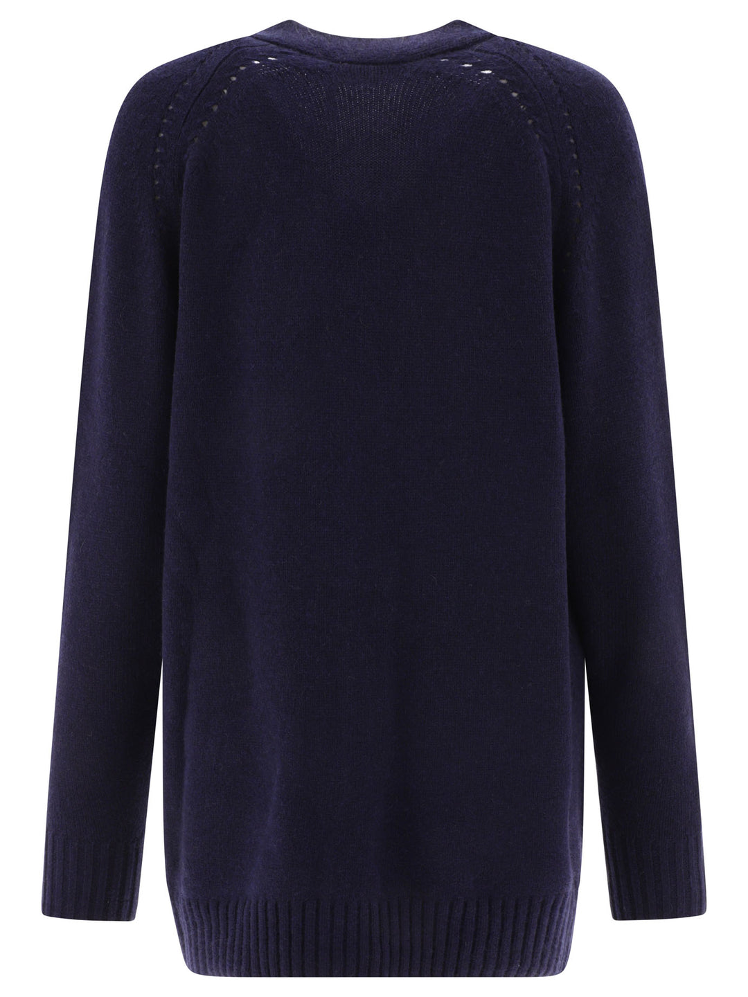 Generous V-Neck Cardigan Knitwear Blue