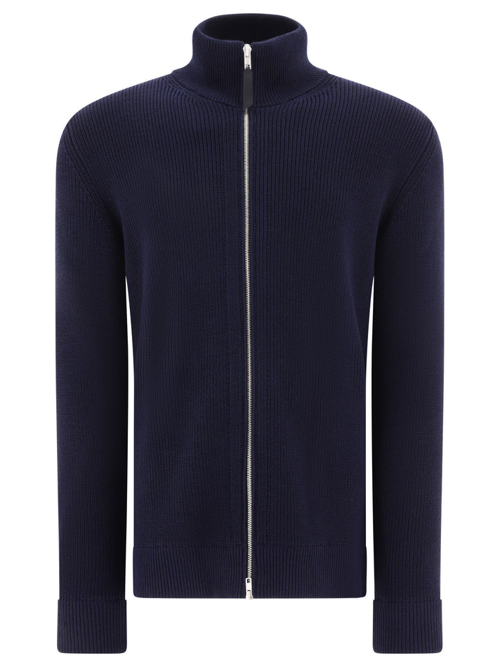 Knit Zip-Up Cardigan Knitwear Blue