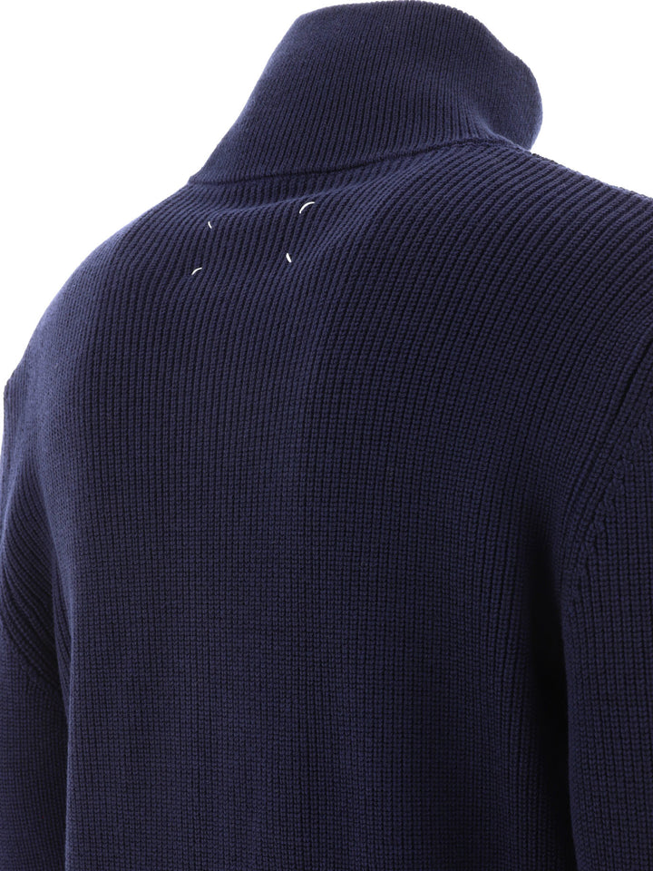 Knit Zip-Up Cardigan Knitwear Blue