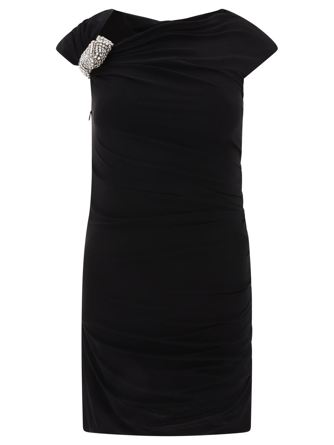 Asymmetric Crystal Knot Dress Dresses Black