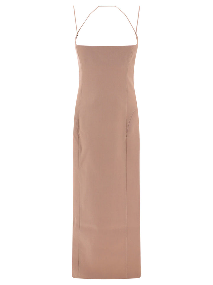 Gabardine Midi Dress Dresses Beige