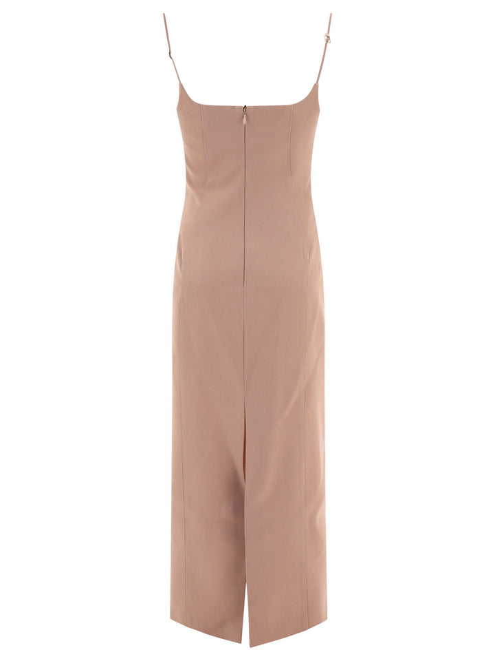 Gabardine Midi Dress Dresses Beige