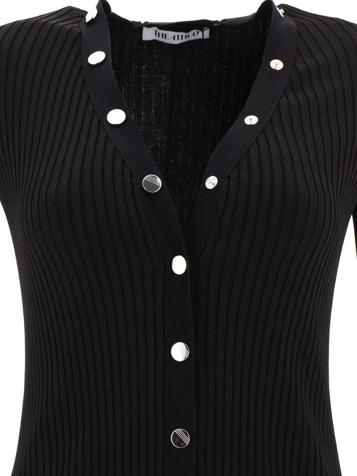 Long Ribbed Cardigan Knitwear Black