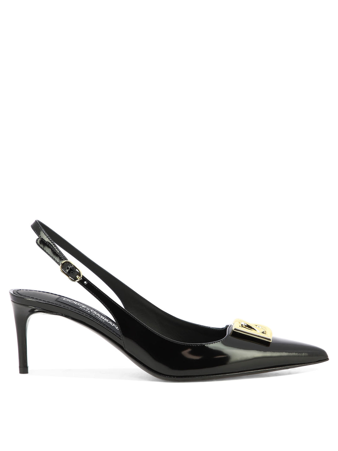 Slingbacks With Logo Heeled Shoes Black