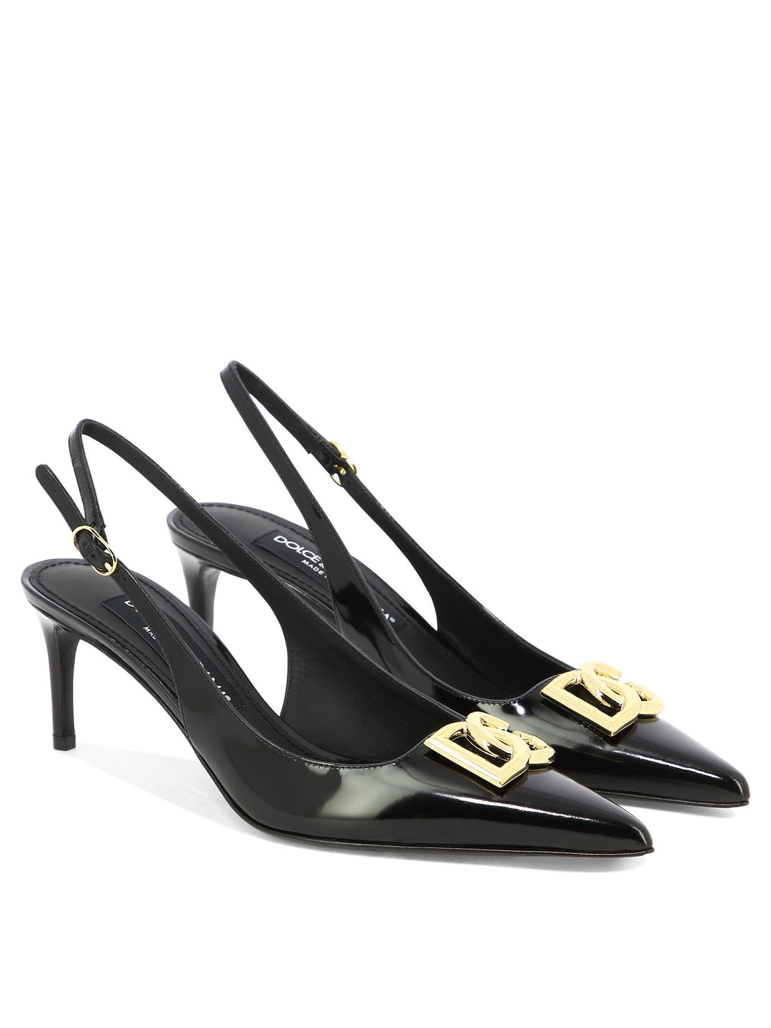 Slingbacks With Logo Heeled Shoes Black