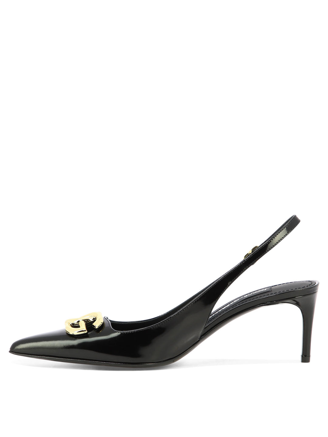 Slingbacks With Logo Heeled Shoes Black