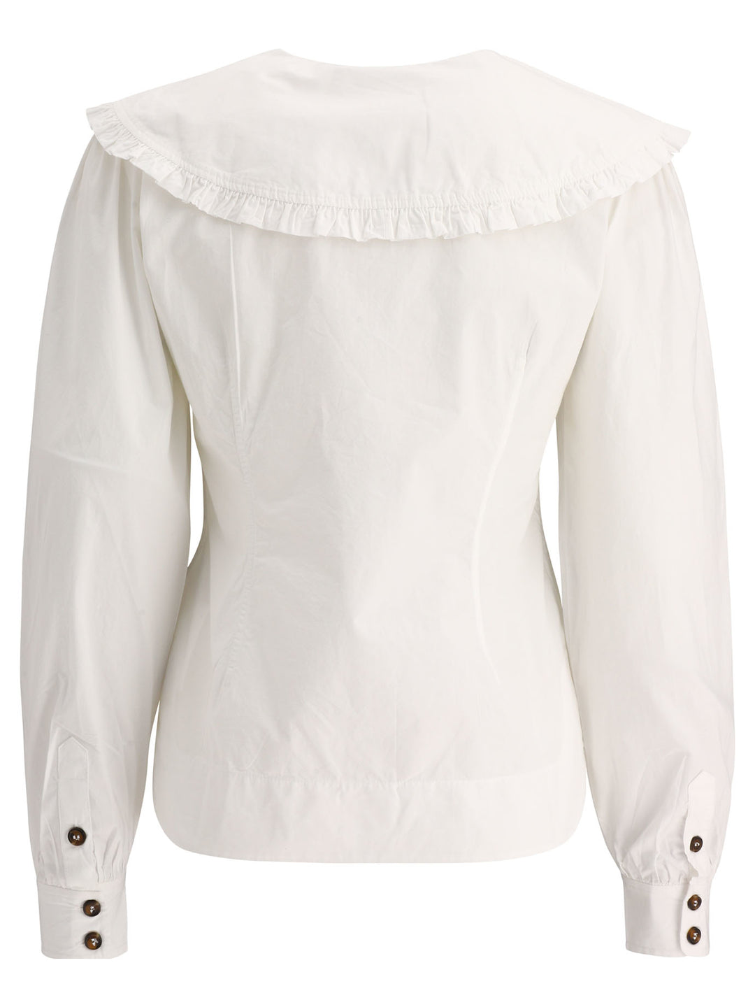 Ruffled Poplin Shirt Shirts White