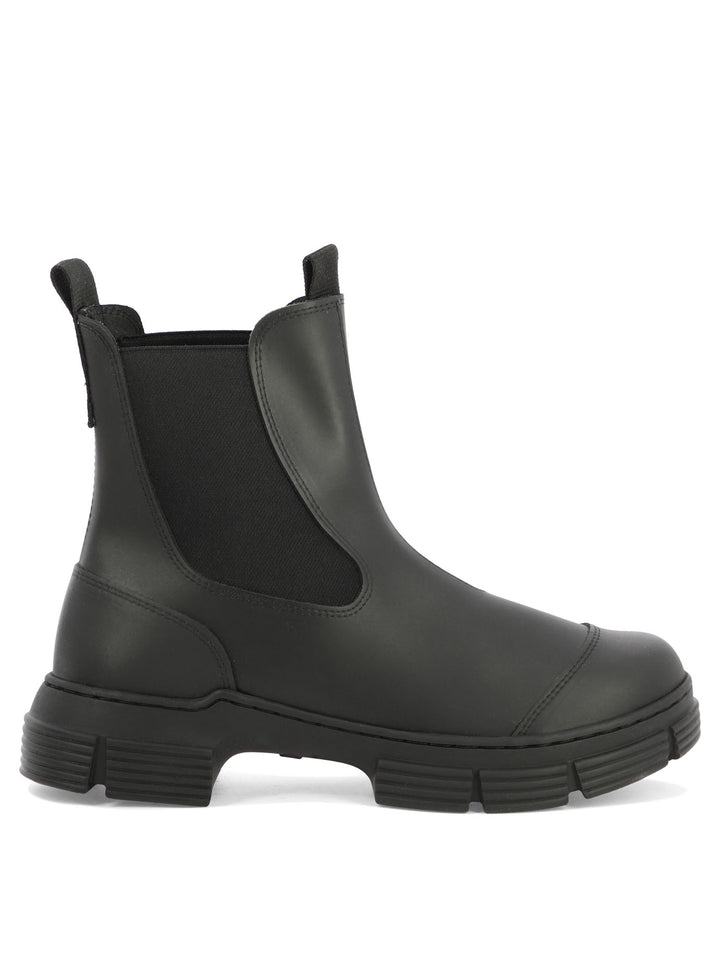 City Recycled Rubber Ankle Boots Black